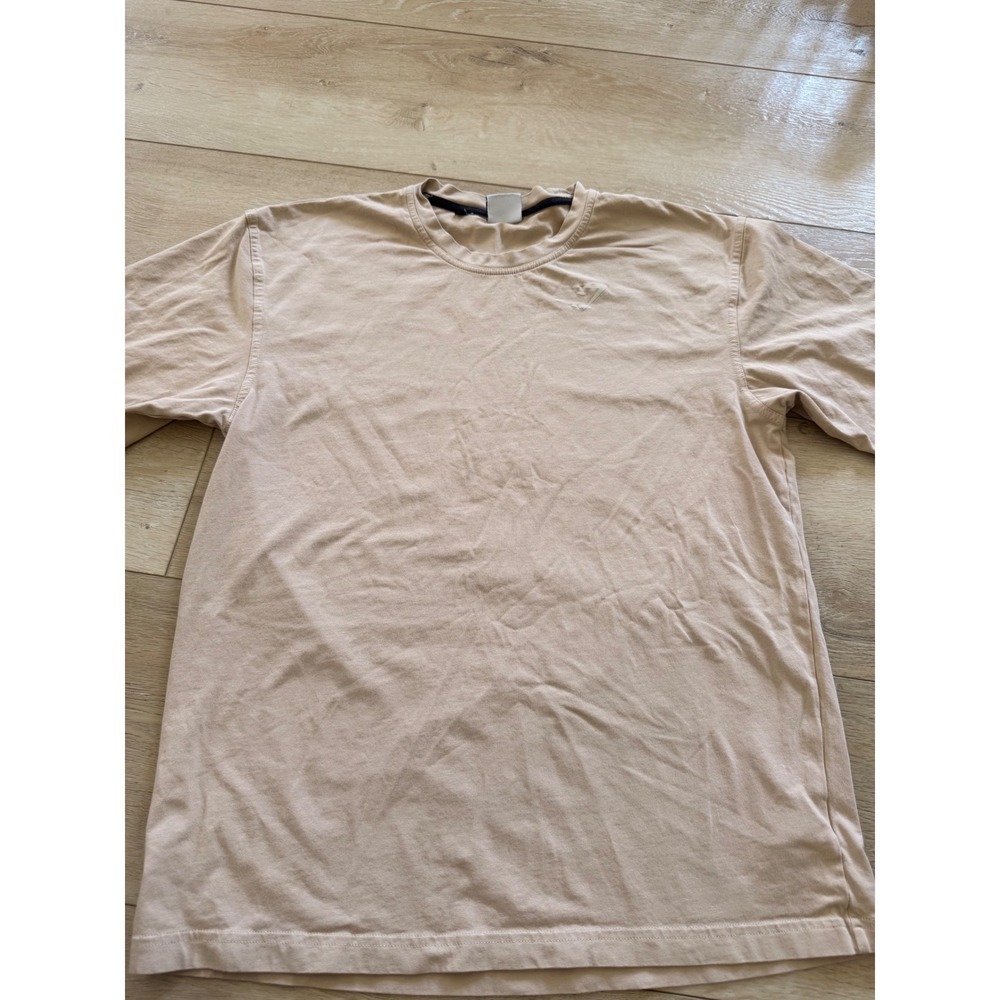 Gymshark T-Shirt Mens Small Tan Big Back Logo Short Sleeve Athletic Tee 386